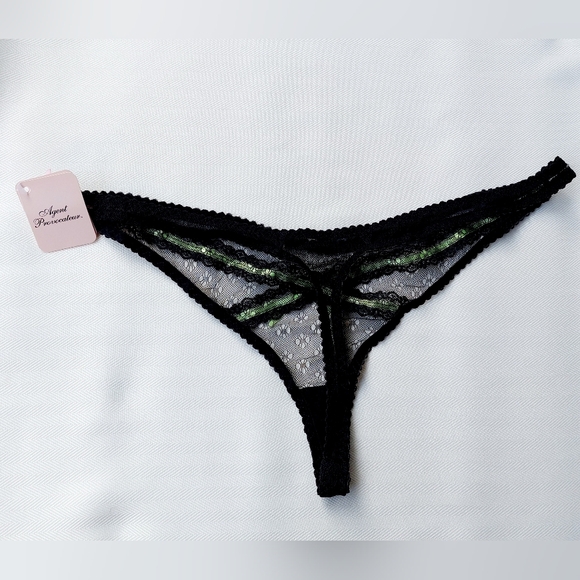 Agent Provocateur Black Green Knickers Forever Thong L Large - Picture 6 of 16